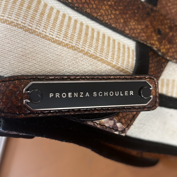 Proenza Schouler PS1 Medium Striped Canvas Leather Bag - Picture 3 of 12